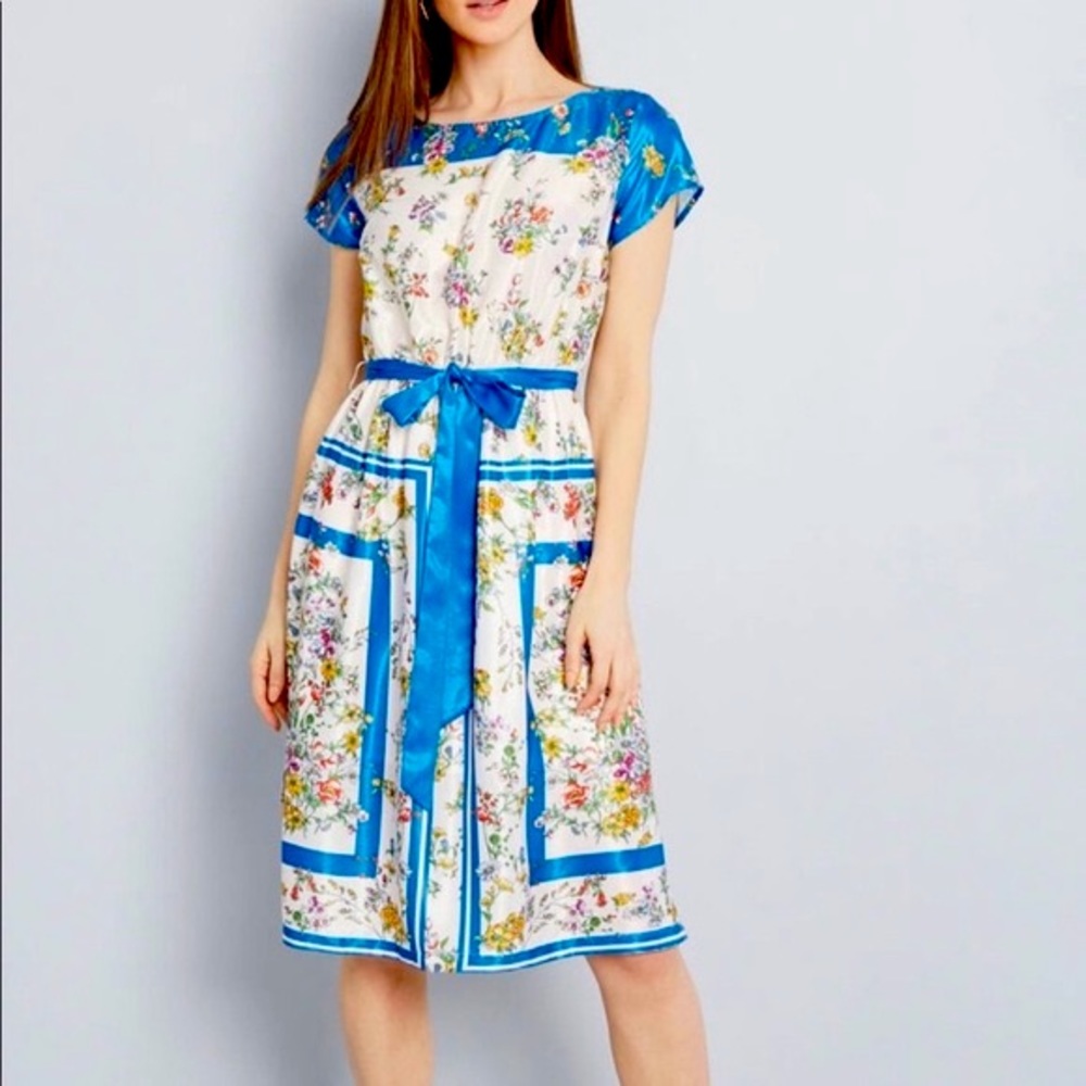 ModCloth Sunlit Reverie Floral Satin Dress Size 2X